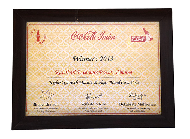 2013 Kandhari-Award---Higest-Growth-Market---Brand-Coca--Cola-Winner-2013