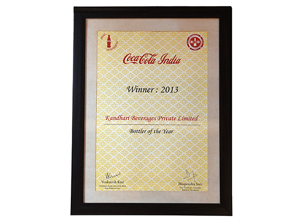 Kandhari Bottler Of the Year - 2013