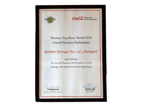 Kandhari Recognition Best Performance In Increasing Thumps Up Charged Salience and Execution - 2018